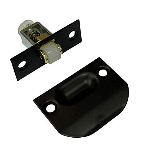 QCAA Solid Brass Roller Catch, Matte Black, Made in Taiwan, 1 Pack - color: Matte Black, size: 1 Pack