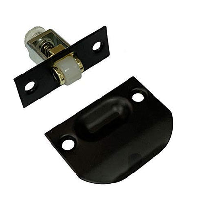 QCAA Solid Brass Roller Catch, Matte Black, Made in Taiwan, 1 Pack - color: Matte Black, size: 1 Pack