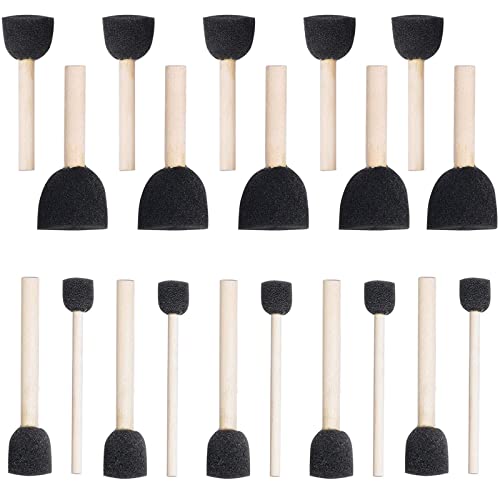 WAFJAMF 20 Pcs Round Sponges Brush Set 4 Sizes DIY Painting Tools - color: White
