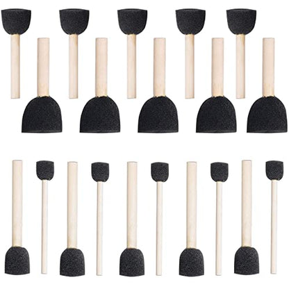 WAFJAMF 20 Pcs Round Sponges Brush Set 4 Sizes DIY Painting Tools - color: White