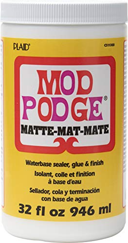 Mod Podge Matte Sealer, Glue & Finish: All-in-One Craft Solution- Quick Dry, Easy Clean, for Wood, Paper, Fabric & More. Non-Toxic - Craft with Confidence, Made in USA, 32 oz., Pack of 1 - size: 32 fl oz