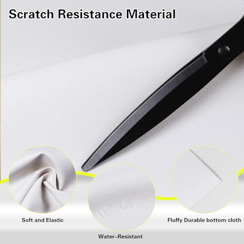 Marine Vinyl Fabric Waterproof Soft Leather Material 55"×180" White - color: White, size: 55"W x 180"L