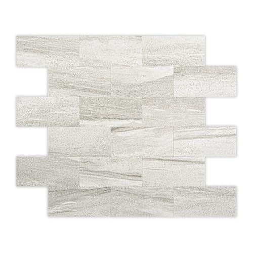 Art3d Peel and Stick Backsplash, Stick on Wall Tile, 10-Pack, Biege Marble - color: Biege Marble