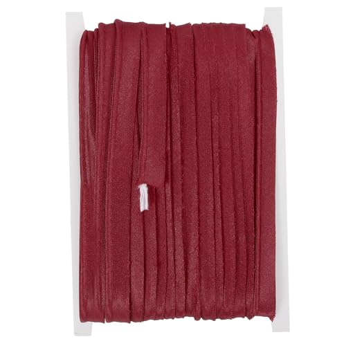 YELARXI 1/2 Inch Maxi Piping Bias Tape, 20 Yards Piping Trim with Cord Satin Binding Lip Cord Trim Fit for Sewing Garment Webbing Trimming Crafts Decorating - (Dark Red) - color: Dark Red