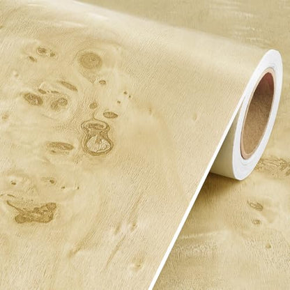 Livelynine Light Burl Wood Grain Contact Paper Peel and Stick Light Wood Contact Paper for Countertops Cabinet Wallpaper Self Adhesive Kitchen Countertop Vinyl Wrap Heat Resistant Waterproof 15.8x78.8 - size: 15.8" x 78.8"