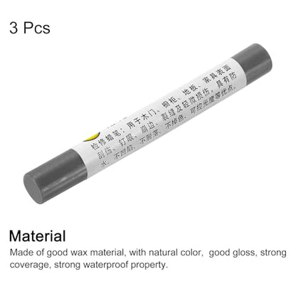 uxcell 3Pcs Furniture Repair Crayons Wood Wax Filler Stick, Titanium Gray - color: Titanium Gray