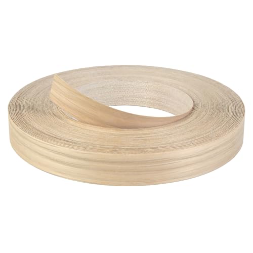 White Oak Edge Banding 3/4 Inch x 50 FT Roll - 8 FT+ Continuous Lengths - Pre-Glued Real Wood - Iron-On, Sanded Smooth Veneer Edging for Furniture & Large DIY Projects - color: White Oak, size: 3/4 in x 50 ft