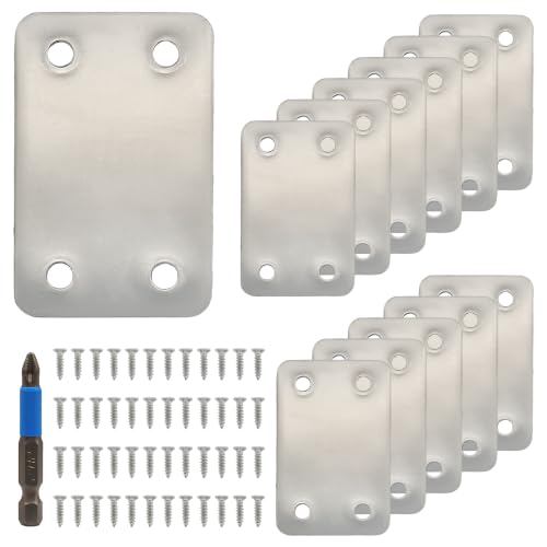 12 Pcs Stainless Steel Mending Plates, 2.36" x 1.5" - size: 2.4inches