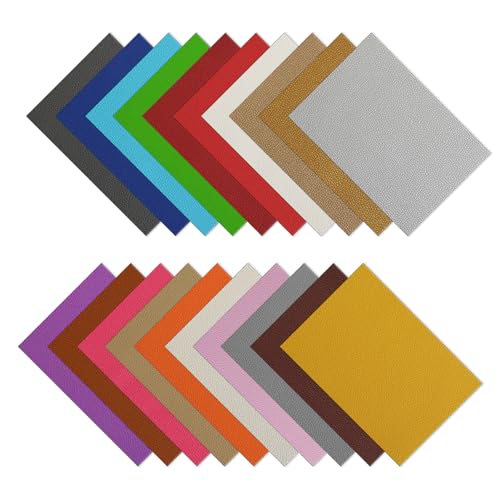 20PCS 12x8 Inches (30x20 CM) Faux Litch Leather Sheets, A4 Soft Textured PU Synthetic Leather Fabric for Bows Earrings Making DIY Craft - color: Litch Leather