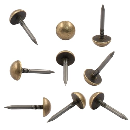 Hordion 24Pcs Upholstery Tacks Brass Tacks 1/2" Head Dia, Bronzen - color: Brozen, size: 1/2"