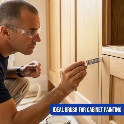 Pro Grade Paint Brushes, 1 Inch Angle Paint Brush, Walls & Trim, 12 Pack