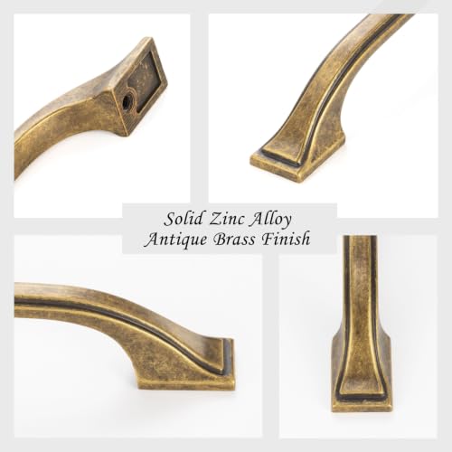 3 Inch Antique Brass Cabinet Pulls Arch Drawer Handles 10 Pack P2409 - color: Antique Brass, size: 3" Hole Centers-10 Pcs