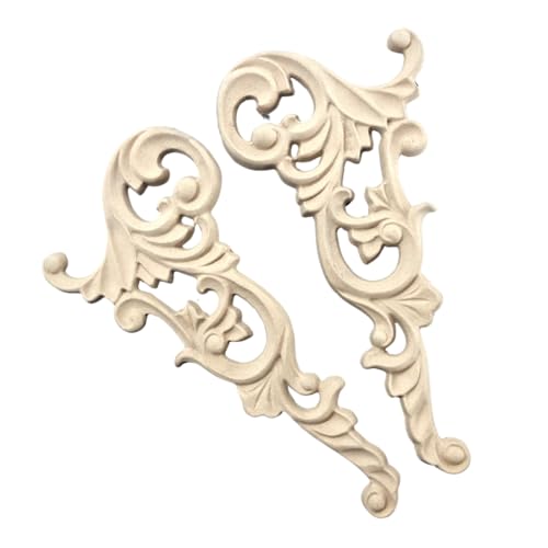 WoodUbend WUB2102 Set of Corner Scrolls Appliques - Heat Bendable & Flexible Wood Onlays 20x9cm - DIY Craft, Furniture & Home Decor - Easy to Apply & Paint - Reusable & Durable Decals - size: WUB2102