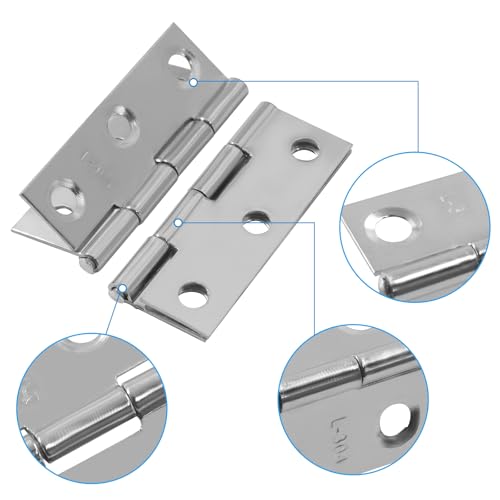 BokWin Door Hinges, 2 Inch & 3 Inch, Stainless Steel Silver - color: Silver, size: 2 inch and 3 inch