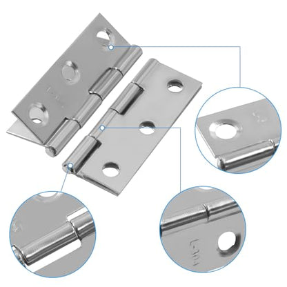 BokWin Door Hinges, 2 Inch & 3 Inch, Stainless Steel Silver - color: Silver, size: 2 inch and 3 inch