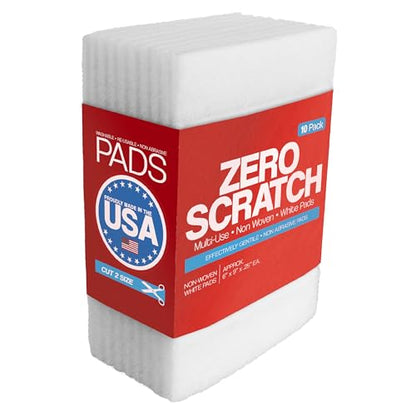 10 Pack of 6 X 9 White Non Scratch Non-Woven Pads for Buffing Cleaning - color: White, size: 6" x 9"