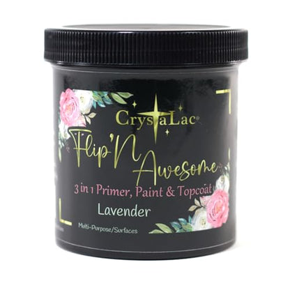 CrystaLac, FlipN'Awesome 3in1 Paint, Primer, Top Coat (Lavender, 16oz Pint)