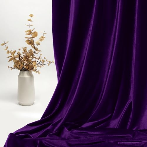 KKJIAF 1 Yard Dark Purple Stretch Velvet Fabric 60" Wide for DIY Crafts - color: Dark Purple, size: 1 Yard