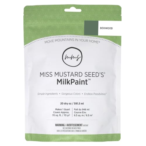 Miss Mustard Seed's Milk Paint for Furniture, Cabinets & Wood, Boxwood, Quart - color: Boxwood, size: 20 Ounce (Pack of 1)