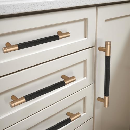 12 Pack 5 Inch 128 mm Bronze and Black Barrel Cabinet Pulls Cupboard Aluminum Handles Drawer Pull Cabinet Handles - color: Bronze and Black, size: 5 Inch