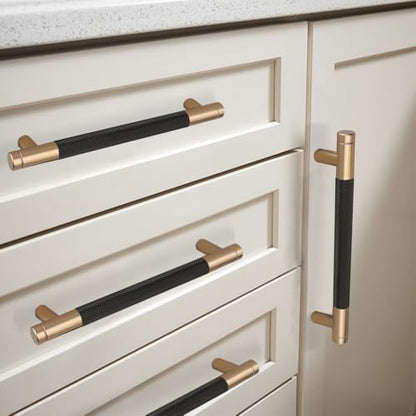 10 Pack 5 Inch 128 mm Bar Cabinet Pulls Bronze and Black Knurled Handles for Bronze and Black Drawer Pulls Cupboard Aluminum Handles - color: Bronze and Black, size: 5 Inch