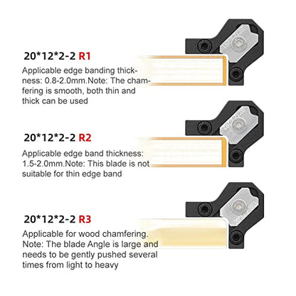 Chamfer Plane Edge Plane Edge Banding Trimmer Veneer Edge Trimmer Edge Chamfer Burr Scraper for Woodworking (R1)