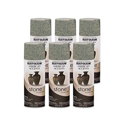 Rust-Oleum Stone Creations Gray Stone Spray Paint - color: Gray Stone, size: 12 Ounce (Pack of 6)