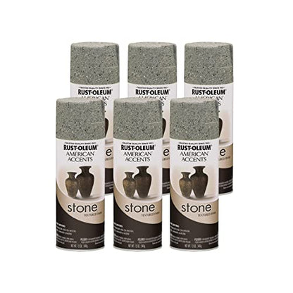 Rust-Oleum Stone Creations Gray Stone Spray Paint - color: Gray Stone, size: 12 Ounce (Pack of 6)