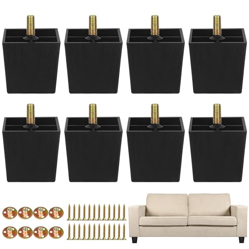 TURSTIN 2 Inch Furniture Legs, Plastic Couch Feet Sofa Replacement, 8 PCS - size: 2 Inches