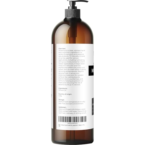velona Mineral Oil 70 Viscosity NF - 32 fl oz, USP Grade, with Pump - size: 32 Ounce