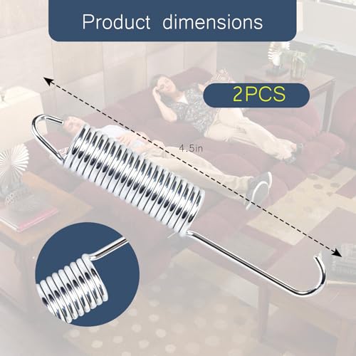 2 Pack 4-1/2 Inch Stainless Steel Recliner Chair Replacement Springs Parts - size: 4-1/2 Inch