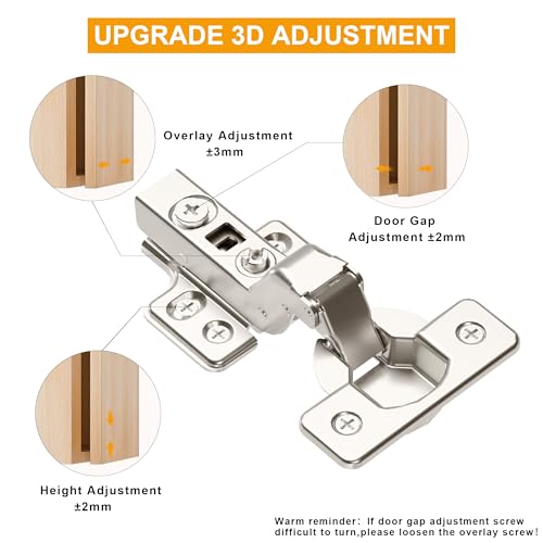 40Pcs Frameless Soft Close Inset Cabinet Hinges 50% Faster Install - color: Inset, size: 20 Pairs