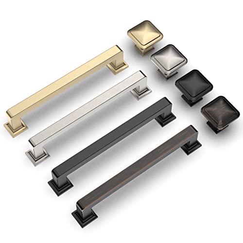 Asidrama 10 Pack 5 inch Brushed Brass Kitchen Cabinet Handles - color: Brushed Brass, size: 5" Hole Center(128mm)