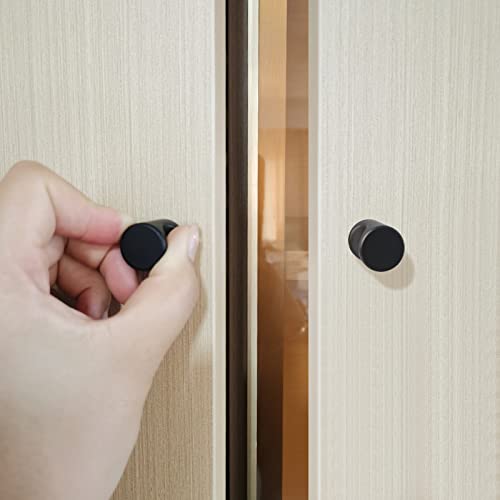 12 Pcs Aluminum Cylinder Drawer Pulls Wardrobe Knobs Modern Cylindrical Handle Minimalist Cabinet Handle Used for Cabinet Dresser (Black) - size: Black