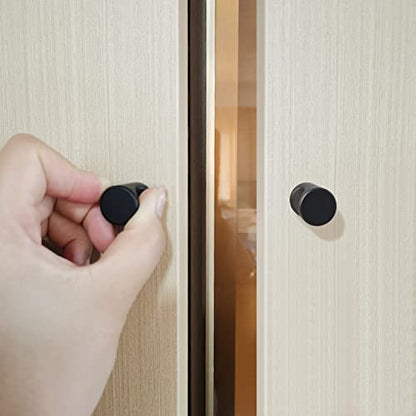 12 Pcs Aluminum Cylinder Drawer Pulls Wardrobe Knobs Modern Cylindrical Handle Minimalist Cabinet Handle Used for Cabinet Dresser (Black) - size: Black