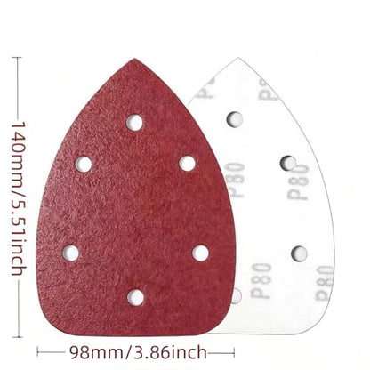 30pcs 400Grit Mouse Sander Sandpaper 6 Holes Mouse Sander Pads Hook and Loop Triangle Sanding Pads Suitable for Ryobi Detail Palm Sander - style: 30pcs 400Grit