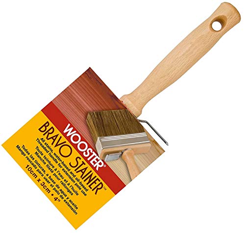 Wooster Brush Available F5119-4 Bravo Stainer Bristle/Polyester Stain Brush, 4 Inch, 4-Inch, 3 Pack - size: 3 Pack (4 Inch)