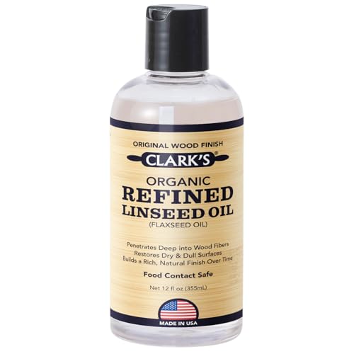 Clark's Organic Refined Linseed Oil, 12 oz - Original Wood Finish