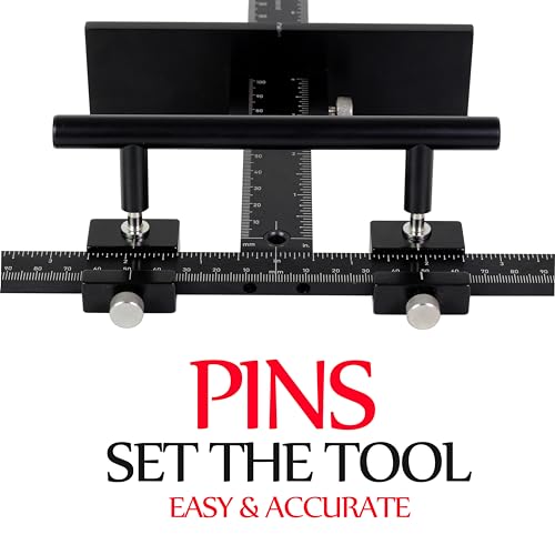 Basic Black Aluminum Alloy Cabinet Hardware Jig for Effortless Handles, Pulls, Knobs, and Hinge Installations, Hand Calibrated, Upgrade Your Cabinet Installation Game with Precision