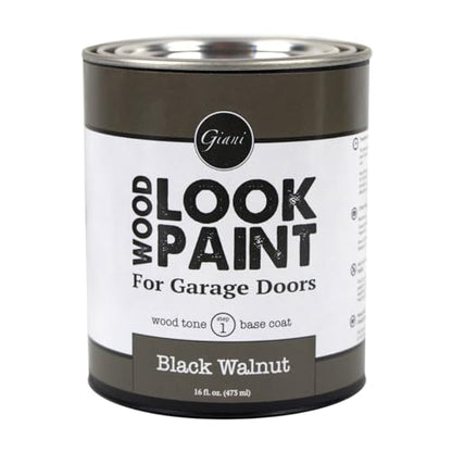 Giani Wood Look Paint for Garage Doors- Step 1 Wood Grain Base Coat Pint (Black Walnut) - color: Black/Walnut