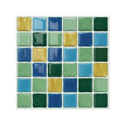 3D Mosaic Peel and Stick DIY Wall Backsplash Tiles (24, Multicolor) - color: Multicolor