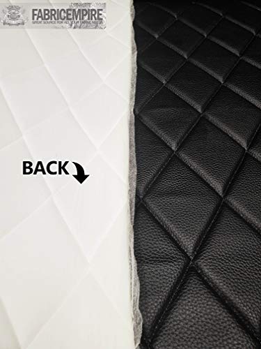 Vinyl Quilted Foam Fabric with 3/8" Foam Backing Upholstery / 52" Wide/Sold by The Yard/FABRIC EMPIRE (Black, Big Diamond 4" x 6") - color: Black, size: Big Diamond 4" x 6"