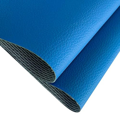 Blue Soft Faux Leather Fabric 0.5mm Pleather Marine Vinyl Fabric for Home Furniture Upholstery Sofa, Car Seat, Sewing Crafts, DIY Handicrafts, 100x160cm - color: Blue