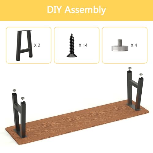 Metal Furniture Legs, Black Set of 2, 16H x 11W - size: 16 IN