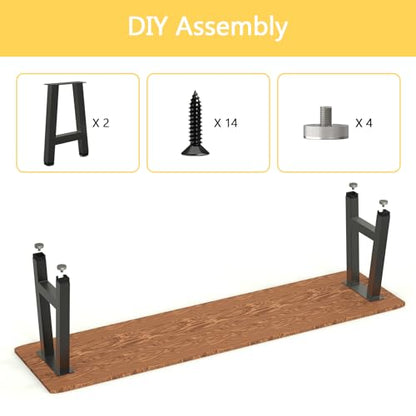 Metal Furniture Legs, Black Set of 2, 16H x 11W - size: 16 IN