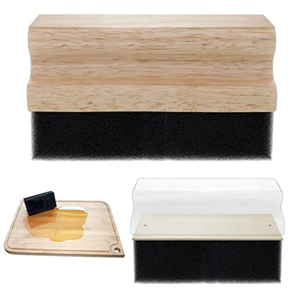 Wood Cutting Board Oil Wax Applicator with Replaceable Scrubber Pads - size: Applicator & Scrubber