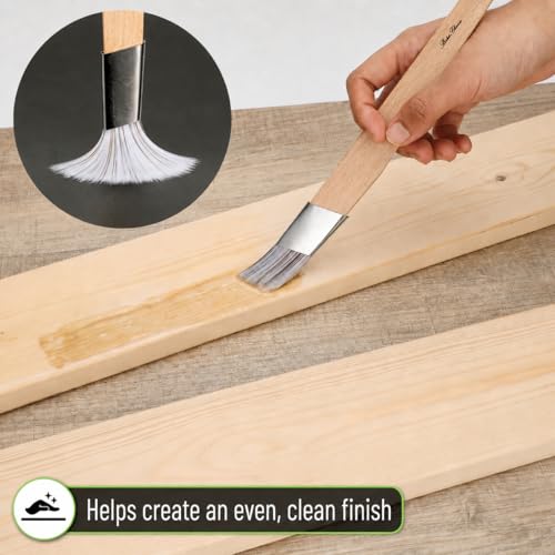 Bates- Detail Trim Paint Brushes, 4 Pack, 6/12/16/25mm, Angled Cutting-in Brushes with Wooden Handles & Synthetic Bristles for Precise Edging, Touch-Ups, Door Frames, Baseboards & Painting Projects