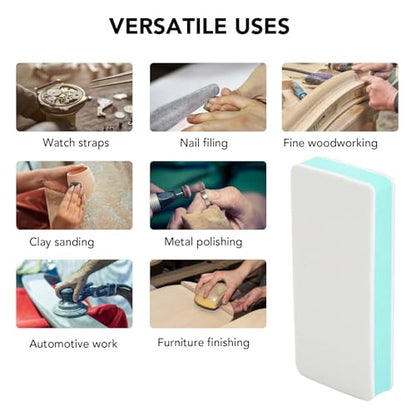 10pcs Double Sided Sanding Sponge 1000 5000 Grit Multifunctional Hand Sander Blocks for Watch Strap Nail Polishing with Foam Sanding Blocks, Cleaning, Automotive Work