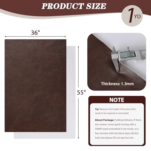Faux Leather Vinyl Upholstery Fabric by The Yard 1.3mm Thicken 15 Yards - color: Burgundy, size: 15 Yards