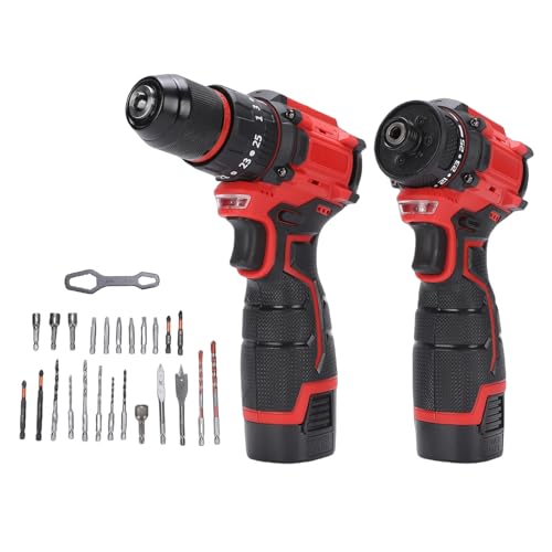 Cordless Drill and Impact Driver Set for Furniture Assembly(US Plug 110V)